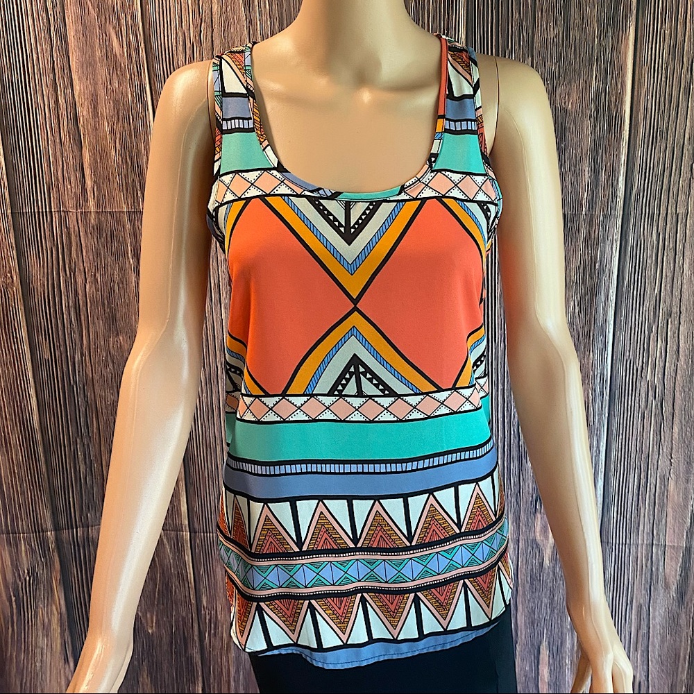 Gianni Bini size small orange seafoam green blue white retro vintage